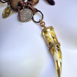 MARZIA G. NKS-104 sm - Designer Necklace Leather with accessories